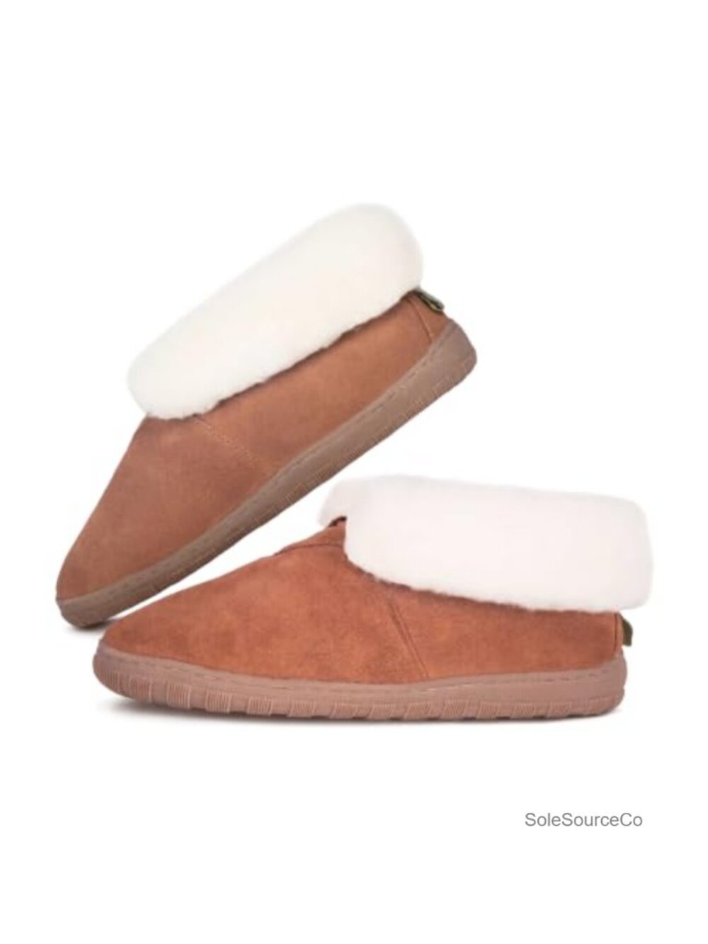 Genuine Sheepskin Ankle Booties Suede Lining Cozy Warm Indoor Outdoor Slippers